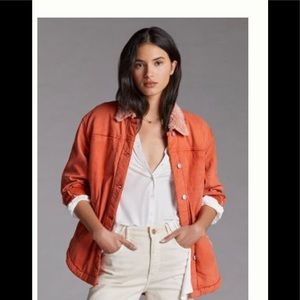 Anthropologie Pilcro Sherpa Shirt Jacket Size M NWT